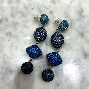 Jcrew rhinestone earrings - blue